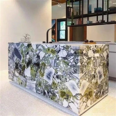Зеленые мраморные кухонные столешницы